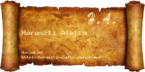 Haraszti Aletta névjegykártya